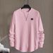 Men's Clothing New autumn and winter men's letter patch chest details casual loose round neck pullover long sleeve white sweatshirt_viptrois.com