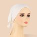 Women's Hijab satin modal cotton bottoming hat solid color elastic lace hat headscarf adjustable_viptrois.com