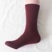 Vertical calf socks mid-height socks autumn and winter cotton socks solid color stockings for women_viptrois.com