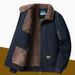Pulse Thick Loose Jacket For Men, Pilot Uniform, European And American Style, Winter Casual Fleece-Lined Lamb Wool Cotton_viptrois.com