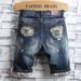 Men's Clothing Summer Trendy Ink Splashed Denim Shorts Men's Shorts Straight Loose Ripped Pants Fashion Casual Youth Breeches_viptrois.com