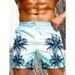 Men's Clothing Men's Beach Shorts Quick Drying Blue White Gradient Coconut Tree Print Style Swimming Hot Springs Suitable_viptrois.com