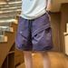 Men's Cargo Shorts Summer Trendy High Street Style Large Pockets Sporty Taslon Casual Five Point Bottoms_viptrois.com