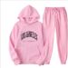 Men's fashion spring and autumn hooded solid color sweater suit men's pullover sweater suit men's hoodie_viptrois.com