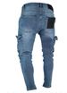 men's jeans trendy ripped knee zipper small foot trousers wholesale_viptrois.com