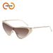 New Metal Cat Eye Frame High Quality Sunglasses One Piece Trendy Sunglasses T1383_viptrois.com