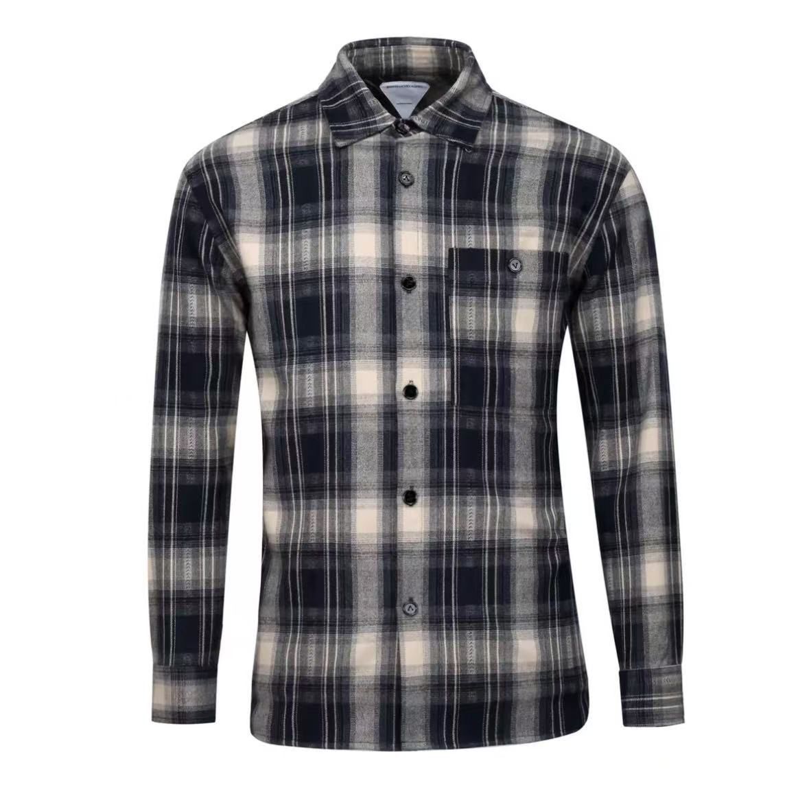 2025 Autumn New Old Money Style Fashion Brushed Long Sleeve Loose Plaid Shirt Unisex Casual Versatile_viptrois.com