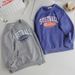 Mother & Kids Autumn New Children's Clothing Medium And Large Children's Letter Print Blue Sweatshirt Small Order Wholesale_viptrois.com