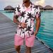 Men's Clothing Irregular Digital Printing Short Sleeved Suit_viptrois.com