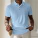 Men's Clothing Summer Polo Shirt T Shirt Simple Solid Color Men's Button Jacquard Short Sleeved Tops Men_viptrois.com