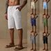 Men's Linen-Cotton Drawstring Shorts - Breathable Casual Shorts With Slant Pockets For Summer Comfort_viptrois.com