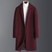 Men's Wool Blend Overcoat - Slim Fit Long Coat With Fleece Lining For Winter, Casual Business Style (Gray, Black, Burgundy, Navy, Camel)_viptrois.com
