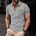 Men's Clothing Men's Short Sleeve Polo Shirt Men's Lapel T Shirt Tops Solid Color Polo Men_viptrois.com