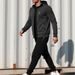 Men’s Sporty Hooded Cardigan Set – Breathable Polyester Zip-Up Jacket & Jogger Pants, Casual Gym-to-Street Outfit_viptrois.com