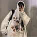 Pure 2022 New Versatile Loose Fit Trendy Men's Sweatshirt Fleece Printed Pullover Casual Hooded Autumn Winter Fashion_viptrois.com