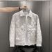 Autumn Winter Men's Slim Fit Loose Versatile Lightweight Trendy Korean Style Two Cotton Turn-Down Collar Jacket Casual_viptrois.com