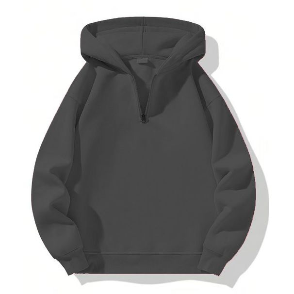 Men's Casual Zip-Up Hoodie Fleece Lined Sweatshirt With Pocket, Loose Fit Streetwear For Fall Winter Comfortable Pullover For Teens Adults _viptrois.com