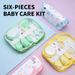 Mother & Kids Baby Care Cloth Bag Set Baby Nasal Aspirator Nail Clippers Cartoon Set Daily Cleaning Supplies Care Package_viptrois.com