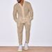 Men's Clothing Sports Suit Men's Linen Autumn Casual Suit Long Sleeved Fashion Workwear Trousers Foreign Trade Two Piece Set_viptrois.com