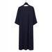 Men's Clothing Men's Muslim Robe New Style Arabic Robe Side Pocket Short Sleeve Embroidery Navy Blue_viptrois.com