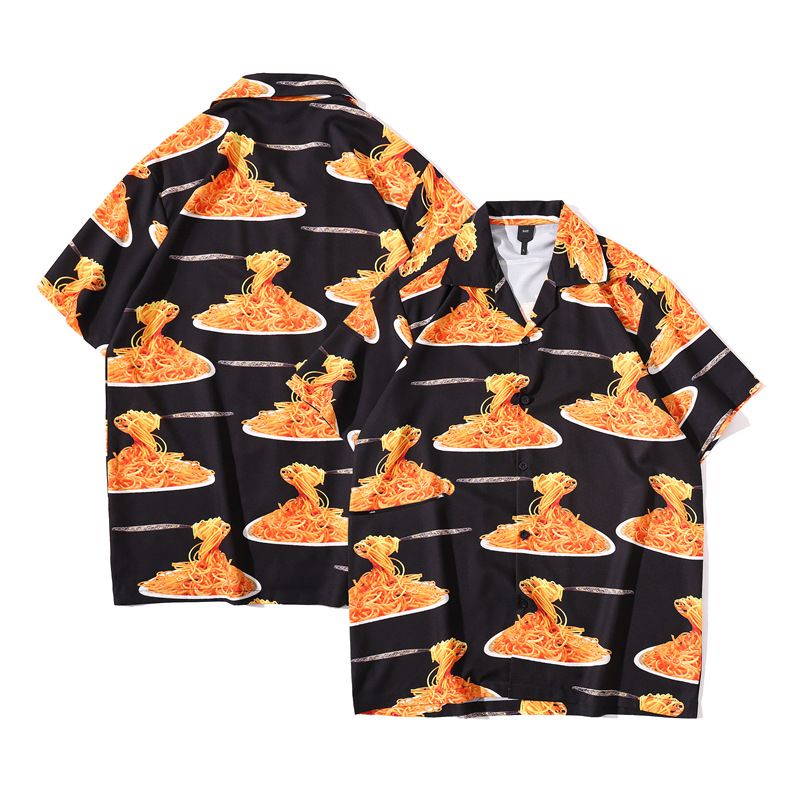 Men's Clothing Retro Cool Summer Hong Kong Style Japanese Short Sleeved Shirt Men's Korean Version Of The Trendy Loose Seaside Flower Shirt Tide_viptrois.com