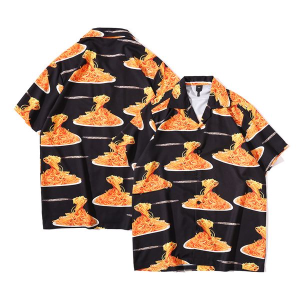 Men's Clothing Retro Cool Summer Hong Kong Style Japanese Short Sleeved Shirt Men's Korean Version Of The Trendy Loose Seaside Flower Shirt Tide_viptrois.com