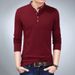 Nordmann Foreign Trade Two-Piece Stand Knitted Shirt Collar Men's Pullover Plus Size Solid Color Sweater_viptrois.com