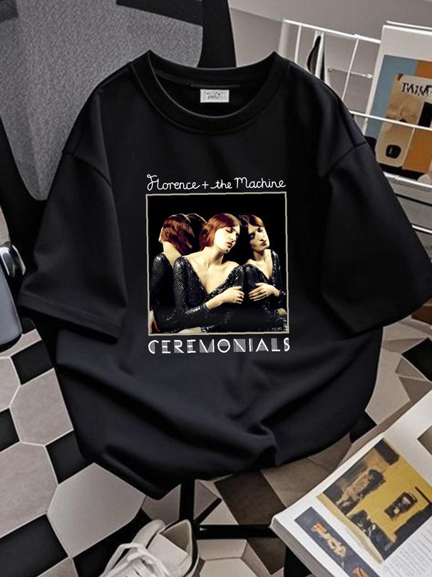 Florence & The Machine Sz S Ceremonials 2012 US Concert T Shirt Black Crew Neck Streetwear Comfortable Stylish Homme Stretched Summer Breathable_viptrois.com