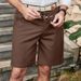 Men's Clothing Men's Linen Summer Solid Color Breathable Casual Straight Outdoor Daily Shorts_viptrois.com
