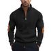 Men's Clothing Solid Color Corduroy Sweatshirt With Stand Up Collar And Half Zip Casual Long Sleeved Autumn Winter New Arrivals_viptrois.com