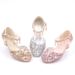 Korean Style Children's Shoes New Girls' High Heels Sequin Spring and Autumn Middle and Large Children's Princess Shoes Student Performance Shoes Toe _viptrois.com