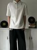 Men's American Retro Turquoise Heavyweight Short Sleeve T-Shirt Cleanfit Summer High-End Cool And Stylish Polo Shirt_viptrois.com