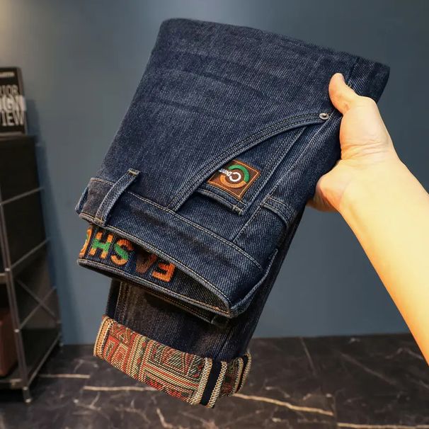Autumn New Product 2025 Men's Jeans European Version Small Straight Elastic Loose Simple Versatile Korean Version Trend Trousers_viptrois.com