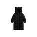 Warm Kids Winter Jacket With Hood - Long Cozy Polyester Padded Coat For Boys & Girls (100-150cm, Black)_viptrois.com