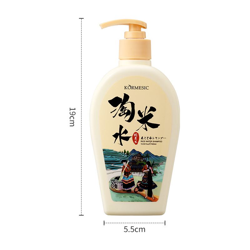 KORMESIC Rice Washing Water Shampoo 400ml Oil Control Hydrating Hair Care_viptrois.com