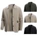Modern Notch Collar Knit Cardigan For Men – Minimalist Textured Pullover In Versatile Neutrals_viptrois.com
