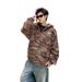 Striped Gradient Sweater Zipper Cardigan Loose Knit Sweater Jacket_viptrois.com