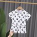 Mother & Kids Children's boy and girl baby suits 2024 Korean version boys' stylish printed suits two-piece suits for small and medium children_viptrois.com