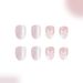 Short bright oval armour Europe and the United States cross-border foreign trade glitter white floret autumn and winter detachable wear nail art 24 pi_viptrois.com