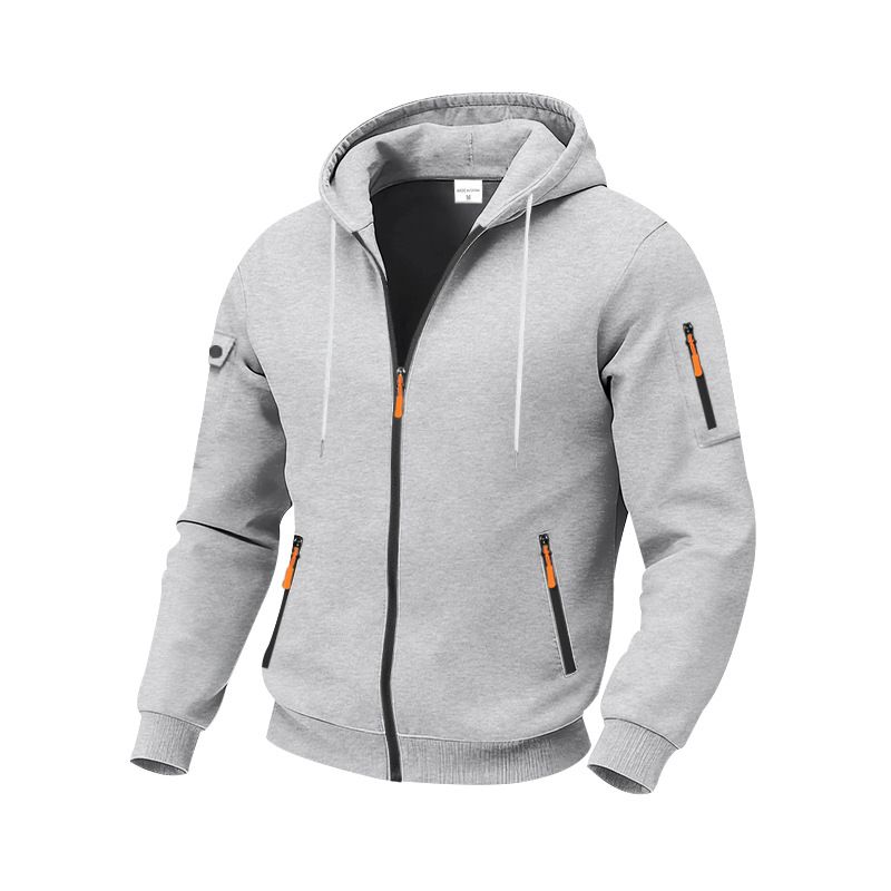 Heavyweight Fleece-Lined Work Jacket For Men – Utility Hooded Zip-Up With Tibetan Blue & Khaki Options_viptrois.com