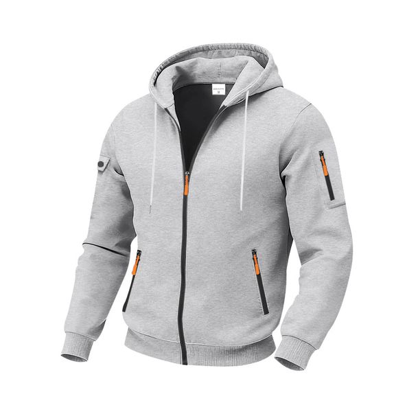 Heavyweight Fleece-Lined Work Jacket For Men – Utility Hooded Zip-Up With Tibetan Blue & Khaki Options_viptrois.com