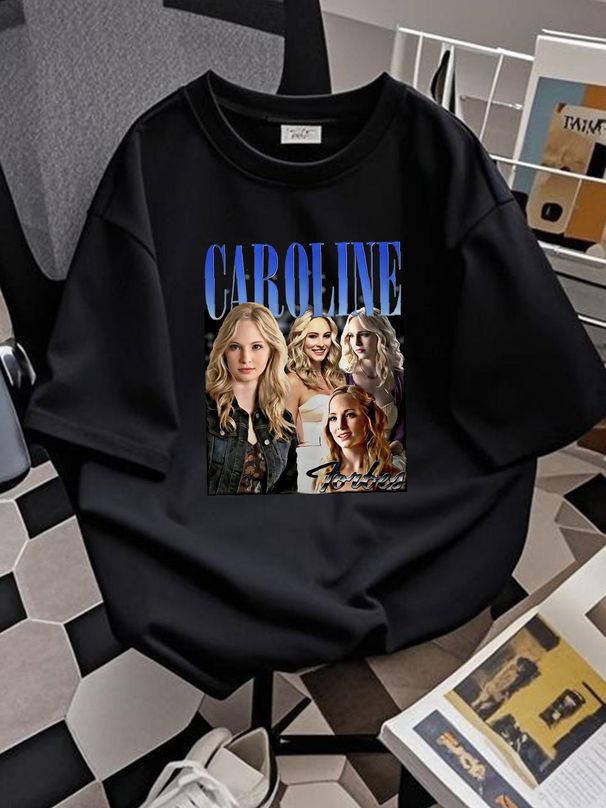 CAROLINE FORBES T Shirt Homage Candice King American Act Casual Top For Everyday Wear Comfortable Homme Stylish Fashion Slightly Breathable Summer_viptrois.com