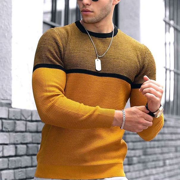 New Men's 3D Youth Striped Printed Pullover Base Shirt For Autumn And Winter Round Neck Sweatshirt_viptrois.com