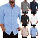 Men's Clothing Shirt Double Pocket Long Sleeved Shirt Casual Vacation Shirt_viptrois.com