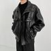 Men's Clothing Retro Motorcycle Leather Jacket PU Leather Thickened Short Spring And Autumn High End Trendy Brand Pilot Jacket_viptrois.com