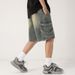 Men's Clothing Denim Shorts Personality Lanyard Loose Casual Loose Large Size Wide Leg Pants_viptrois.com