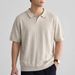 Men's Short Sleeve Polo Shirt Retro Solid Color Knitted Business Casual Summer Top New_viptrois.com