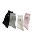 Women's Sweet Lace-Trimmed Crew Socks – Bow Embroidery & Diamond Mesh Design – Soft Cotton & Breathable Fit – Casual & Feminine Style_viptrois.com