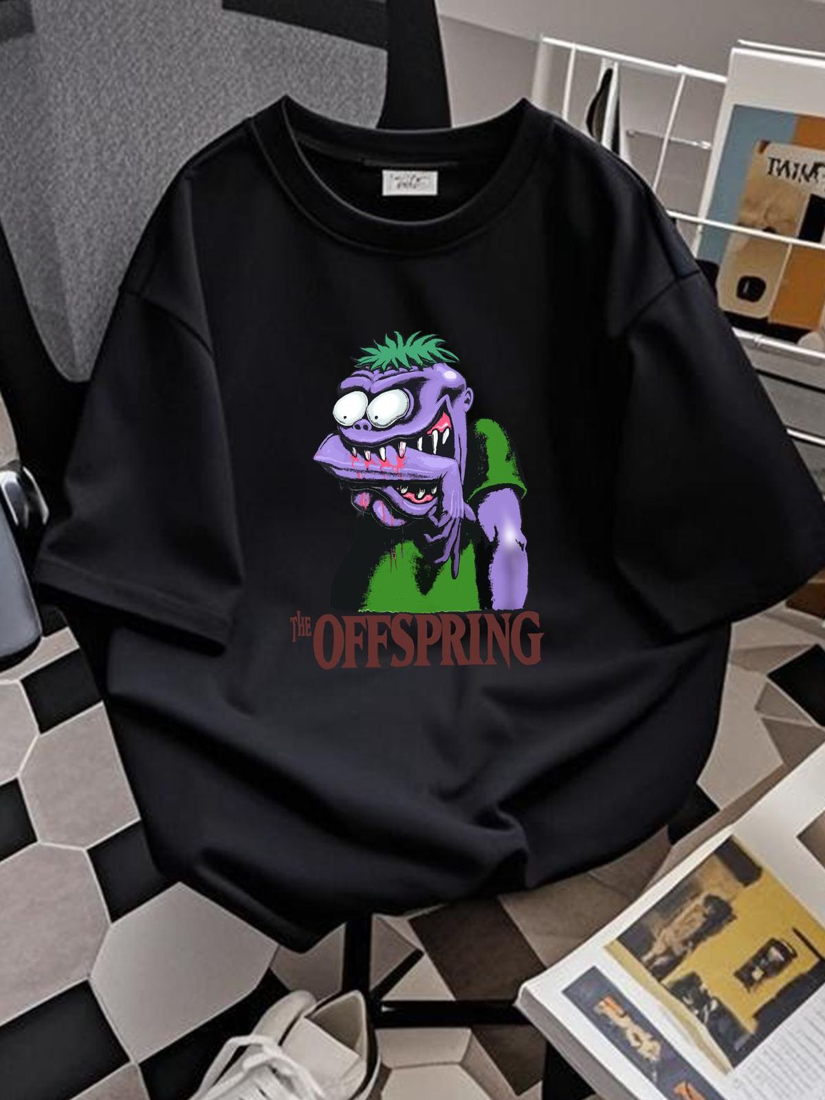 Vintage The Offspring Concert Tour T Shirt XL Bite Me Monster- W Concert Ticket Breathable Streetwear Top For Everyday Wear Versatile Fashion_viptrois.com