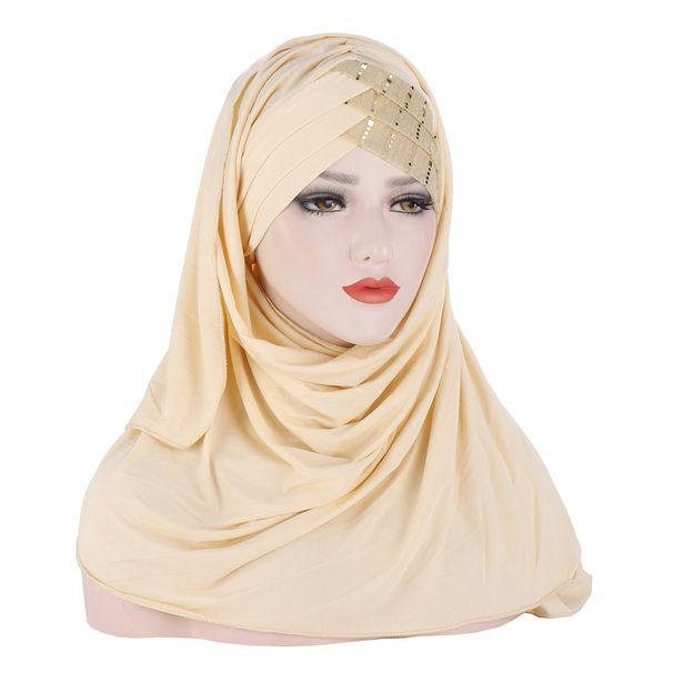 Unisex Milk silk forehead glitter with milk silk scarf hat hat_viptrois.com